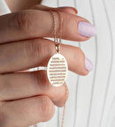 925 Ayar Rose Ayetel Kürsi Gümüş Kadın Kolye