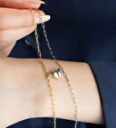 Sevgiliye Birleşen Kalpler 925 Ayar Gümüş Mıknatıslı Sevgili Bilekliği Çift Bilekliği