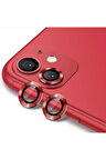 Iphone 11  Uyumlu  Kamera Koruyucu Lens Mercek Metal Çerçeveli 2li Set Kırmızı Red