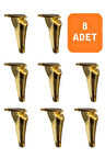 Kanepe Koltuk Tv Ünitesi Konsol Yükseltme Çizgili Model Plastik Ayak 19 Cm Gold Renk 8 Adet