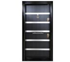 TEZ1662 Siyah Statik Kasalı Düz Model Çelik Kapı 