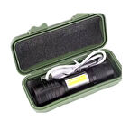 Taktik El Feneri Usb Şarj Edilebilir Kamp Feneri Cob Zumlanabilir Mini Taşınabilir El Feneri Ws-5454