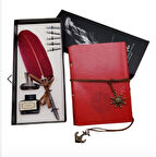 Divit Hokka Kalem ve  Deri Pusula Temalı Defter Seti