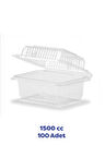 Tiri Store Kapaklı 1500 cc Yüksek Kapak Sızdırmaz Plastik Kap 100 Adet