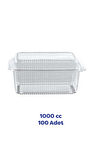 Tiri Store Kapaklı 1000 cc Yüksek Kapak Sızdırmaz Plastik Kap 100 Adet