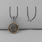 Mührü Süleyman Ortası Dönen 925 Ayar Gümüş Kolye