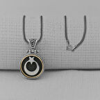 Ay Yıldız Ortası Dönen 925 Ayar Gümüş Kolye 