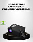 1080p Full HD Taşınabilir Projeksiyon Cihazı LED Işıklı Uzaktan Kumandalı
