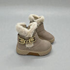 KIZ ÇOCUK TOKALI KAYMAZ TABAN TÜYLÜ BEJ BOT 