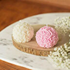 Anneler Günü Hediyelik 2'li Gül Mum Yuvarlak Buket Renkli Kokulu Mum Seti