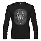 Skyrim - Dragon Siyah Erkek Sweatshirt