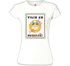 Yılın En Neşelisi Beyaz Kadın Tshirt