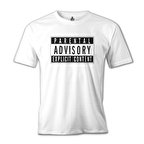 Parental Advisory Explicit Content Beyaz Erkek Tshirt