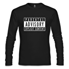 Parental Advisory Explicit Content Siyah Erkek Sweatshirt