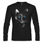 Cat in Blue Siyah Erkek Sweatshirt