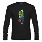 Mario & Luigi - Luigi  Siyah Erkek Sweatshirt