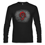 World of Warcraft - Horde Logo Siyah Erkek Sweatshirt