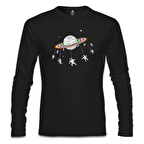 Swing Astronot Siyah Erkek Sweatshirt