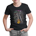 Müzik - Gitar Siyah Çocuk Tshirt