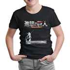 Attack on Titan  Siyah Çocuk Tshirt