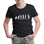 Tenis Player Evolution Siyah Çocuk Tshirt
