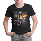 One Piece - Luffy Siyah Çocuk Tshirt