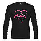 Apink - Logo Kalp Siyah Erkek Sweatshirt
