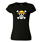 One Piece - Logo Siyah Kadın Tshirt