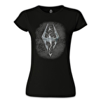 Skyrim - Dragon Siyah Kadın Tshirt