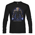 Skyrim - Dragonborn Siyah Erkek Sweatshirt