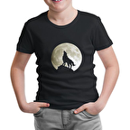 Kurt ve Ay Siyah Çocuk Tshirt