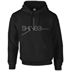 Shinee - Logo Siyah Erkek Fermuarsız Kapşonlu