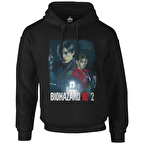 Resident Evil - Biohazard Siyah Erkek Fermuarsız Kapşonlu