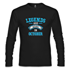 Legends Born in October - Arrow Siyah Erkek Sweatshirt