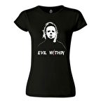 Halloween - Myers Siyah Kadın Tshirt