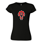 World Warcraft - Logo Siyah Kadın Tshirt