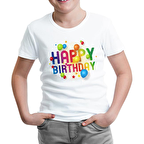 Happy Birthday Beyaz Çocuk Tshirt
