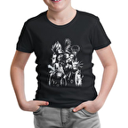 Anime Heros Siyah Çocuk Tshirt