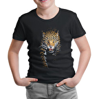 Leopar Siyah Çocuk Tshirt
