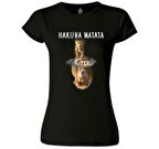 Hakuna Matata - Aslan Siyah Kadın Tshirt