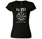 Vikings - Kuzey Pusulası Siyah Kadın Tshirt