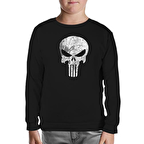 Punisher  Siyah Çocuk Sweatshirt