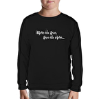 Motosiklet - Live to Ride Siyah Çocuk Sweatshirt