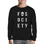 Mr.Robot - Fsociety Logo Siyah Çocuk Sweatshirt