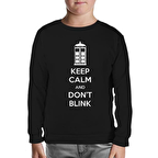 Doctor Who - Don't Blink Siyah Çocuk Sweatshirt