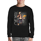 One Piece - Luffy Siyah Çocuk Sweatshirt