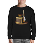 Fender and the Rock 'n Roll Siyah Çocuk Sweatshirt