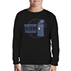 Doctor Who - Phone Box Siyah Çocuk Sweatshirt