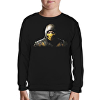 Mortal Combat - Scorpion Siyah Çocuk Sweatshirt