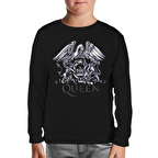 Queen Logo Siyah Çocuk Sweatshirt